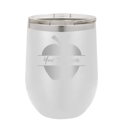 Personalized Apple Wine Cup - White
