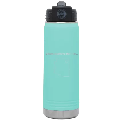 Personalized Arizona Heart 20 oz Water Bottle - Teal