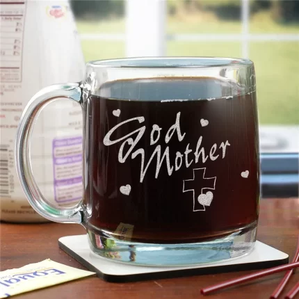 Engraved Godmother Glass Mug - Custom Mug for Godmother Gift