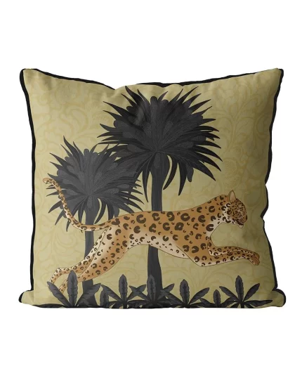 Leaping Leopard, Animalia, Cushion / Throw Pillow