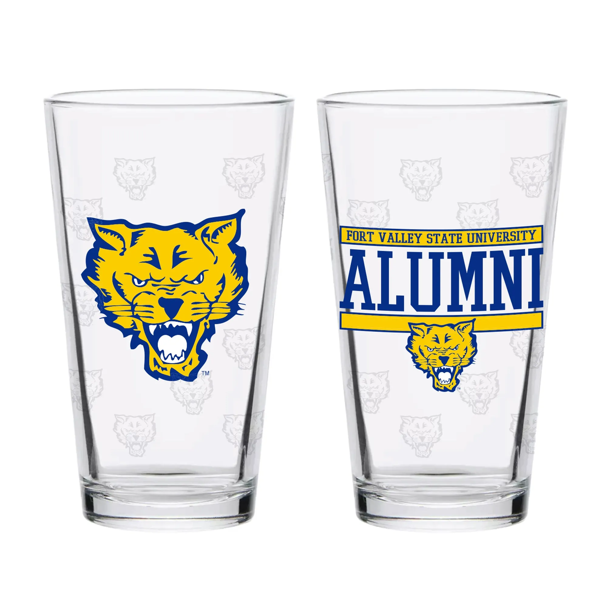 7xSet-of-2-Fort-Valley-State-Wildcats-16oz-XD-Alumni-Pints