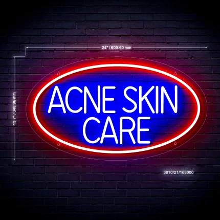 Acne Skin Care Ultra-Bright LED Sign with Remote (Neon-Style, LED Technology)