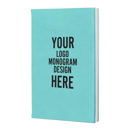 Personalized Leatherette Sketch Book 5.25" x 8.25" (Blank Pages) - Teal