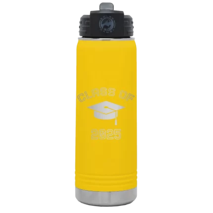 Personalized Class of with Cap 20 oz Water Bottle - Yellow