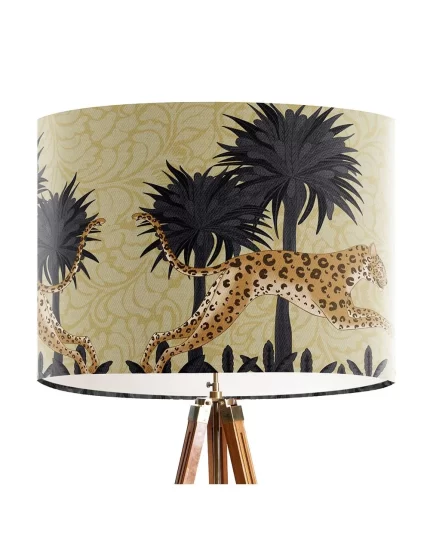 Leaping Leopard Gold, Animalia, Lamp shade, Drum, Pendant Lighting