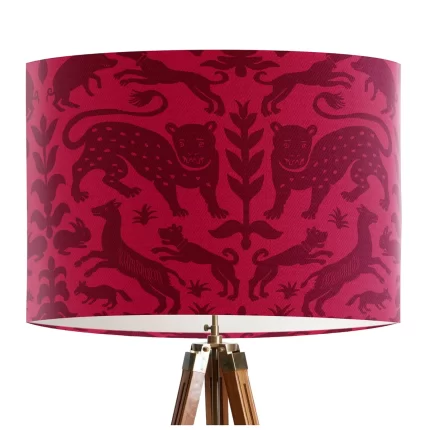 Beasts, Magenta On Pink, Lamp shade, Drum, Pendant Lighting