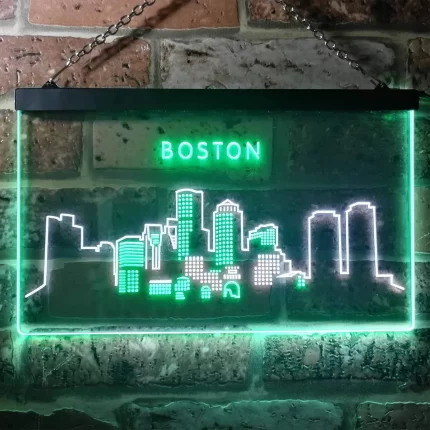 Boston City Skyline LED Light Sign