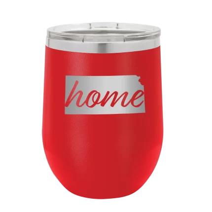 Personalized Kansas Home Wine Cup - Red