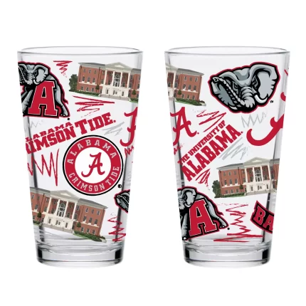 Set of 2 Alabama Crimson Tide Local 16oz Pints