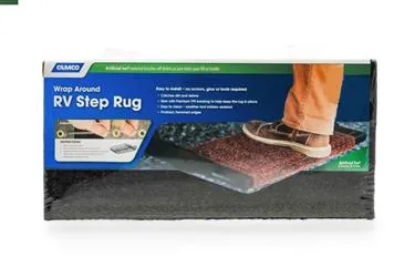 Brown Premium Wrap Around RV Step Rug (Turf Material (22" x 23") )