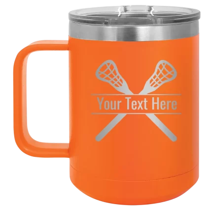 Personalized Lacrosse 15 oz Mug - Orange