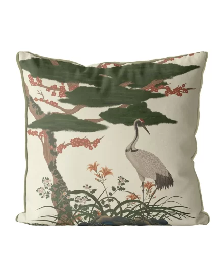 Crane Garden 2 Cushion / Throw Pillow