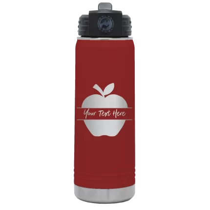 Personalized Apple 20 oz Water Bottle - Maroon