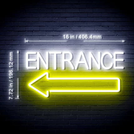 Entrance Left Arrow Flex Silicone LED Sign (Neon-Style, LED Technology)