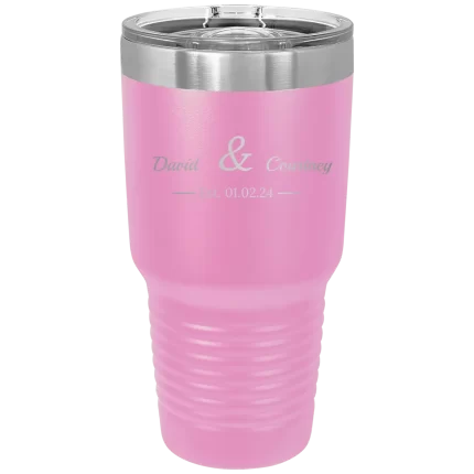 Personalized 2 Lines Name Anniversary 30 oz Tumbler - Light Purple