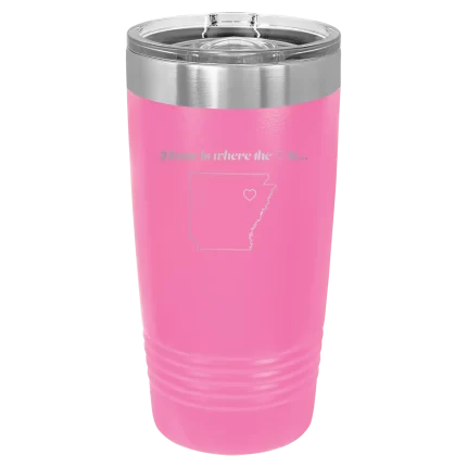 Personalized Arkansas Heart 20 oz Tumbler - Pink