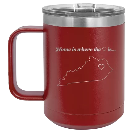 Personalized Kentucky Heart 15 oz Mug - Maroon
