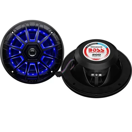 MRGB65B 6.5" 2-Way 200W Marine Full Range Speaker w/RGB LED Lights - Black - Pair