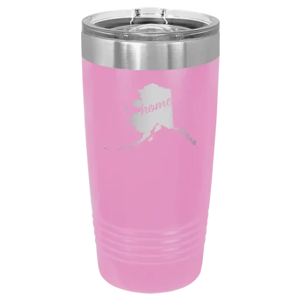 Personalized Alaska Home 20 oz Tumbler - Light Purple
