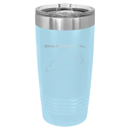 Personalized Kentucky Heart 20 oz Tumbler - Light Blue
