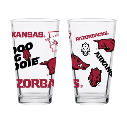Set of 2 Arkansas Razorbacks 16oz Medley Pints