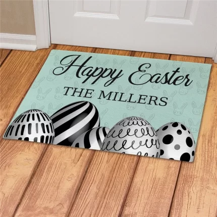 Easter Eggs Personalized Doormat - Custom Holiday Entry Mat