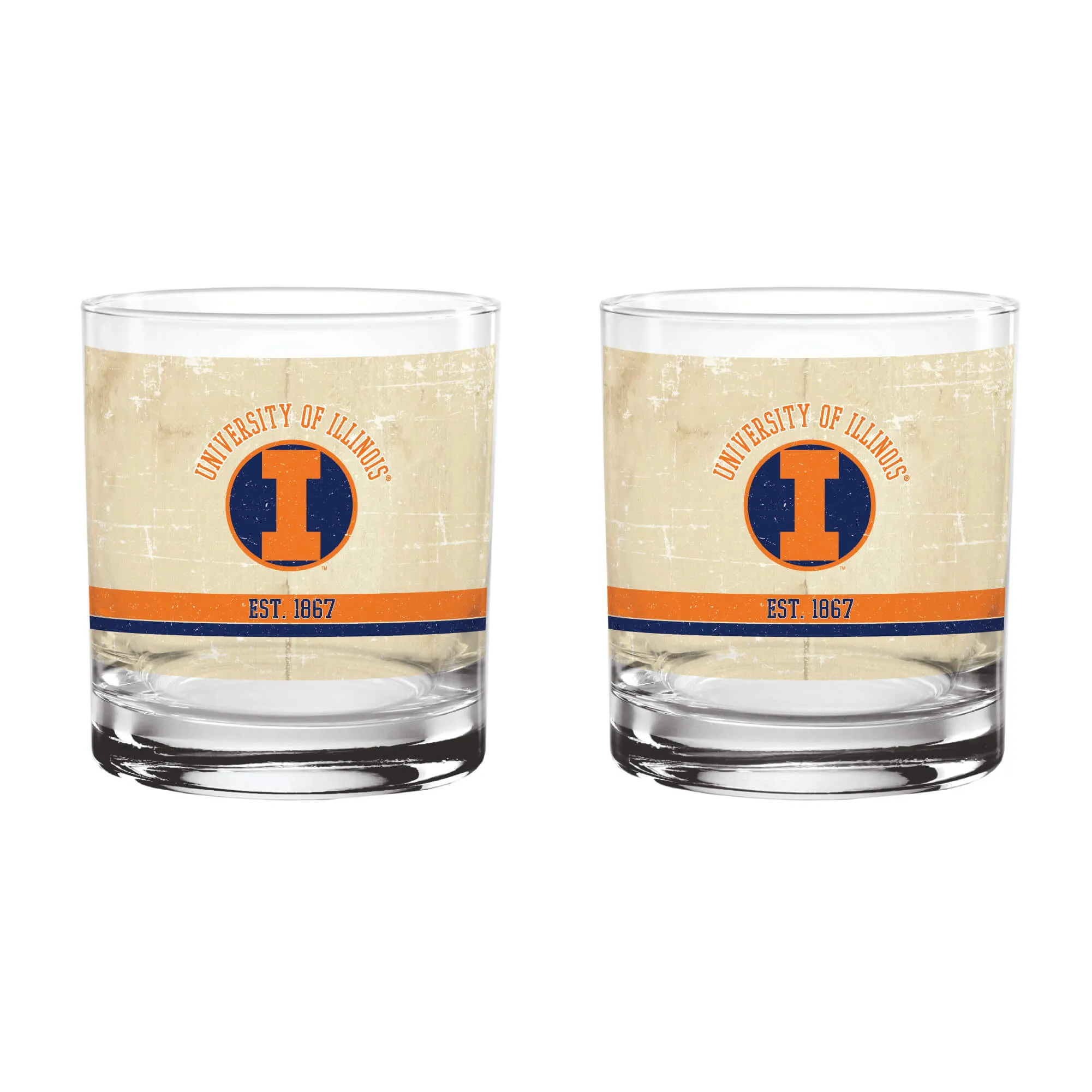 8mIllinois-Fighting-Illini-Set-of-2-College-Vault-Tan-Retro-14oz-Rocks-Glasses