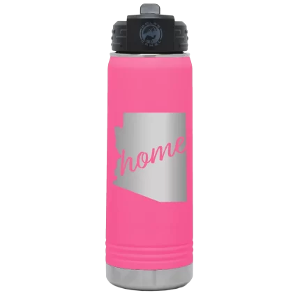 Personalized Arizona Home 20 oz Water Bottle - Pink