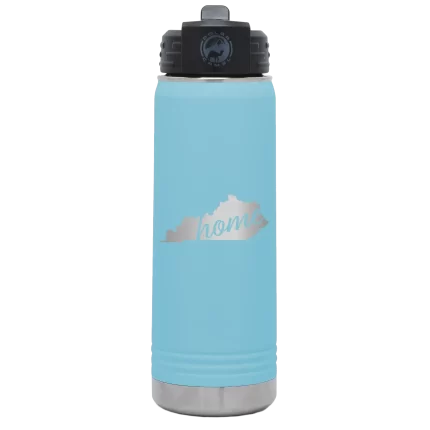 Personalized Kentucky Home 20 oz Water Bottle - Light Blue