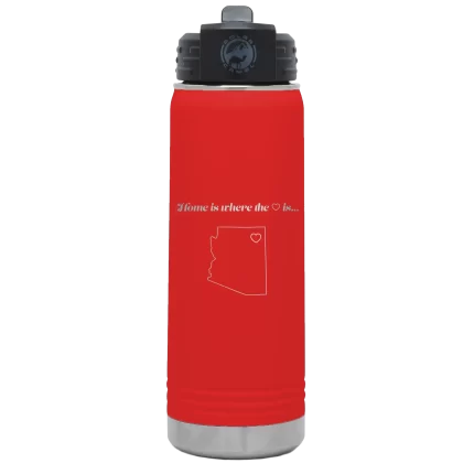 Personalized Arizona Heart 20 oz Water Bottle - Red