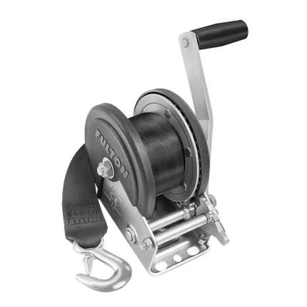 1500lb Single Speed Winch w/20' Strap & Cover