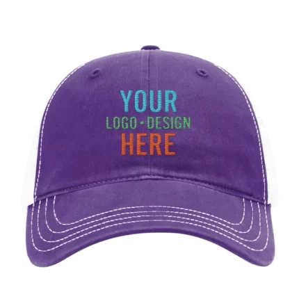 Embroidered Richardson 111 Unstructured Trucker Hat - Purple