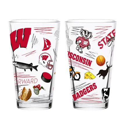 Set of 2 Wisconsin Badgers Local 16oz Pints