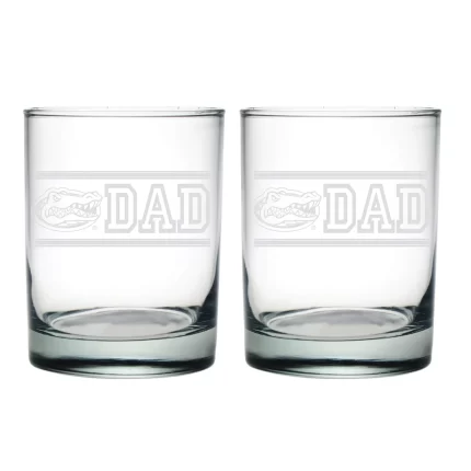 14oz Florida Gators Etched Dad DOF 2 Pack