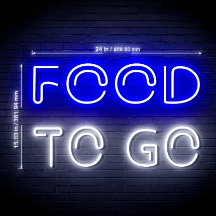 Carry Out Food to Go Ultra-Bright LED Sign with Remote (Neon-Style, LED Technology)