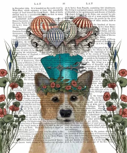 Corgi Milliners Dog Book Print, Art Print, Wall Art