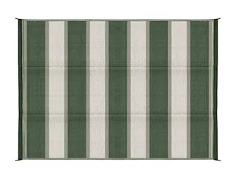 Reversible Patio Mat 6X9 Stripe Green