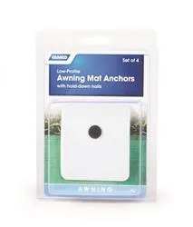 Low-Profile RV Awning Mat Anchors 4 Pack