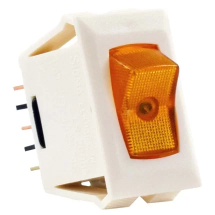 JR Products 12575 12V Illuminated On/Off Switch Amber /Ivory