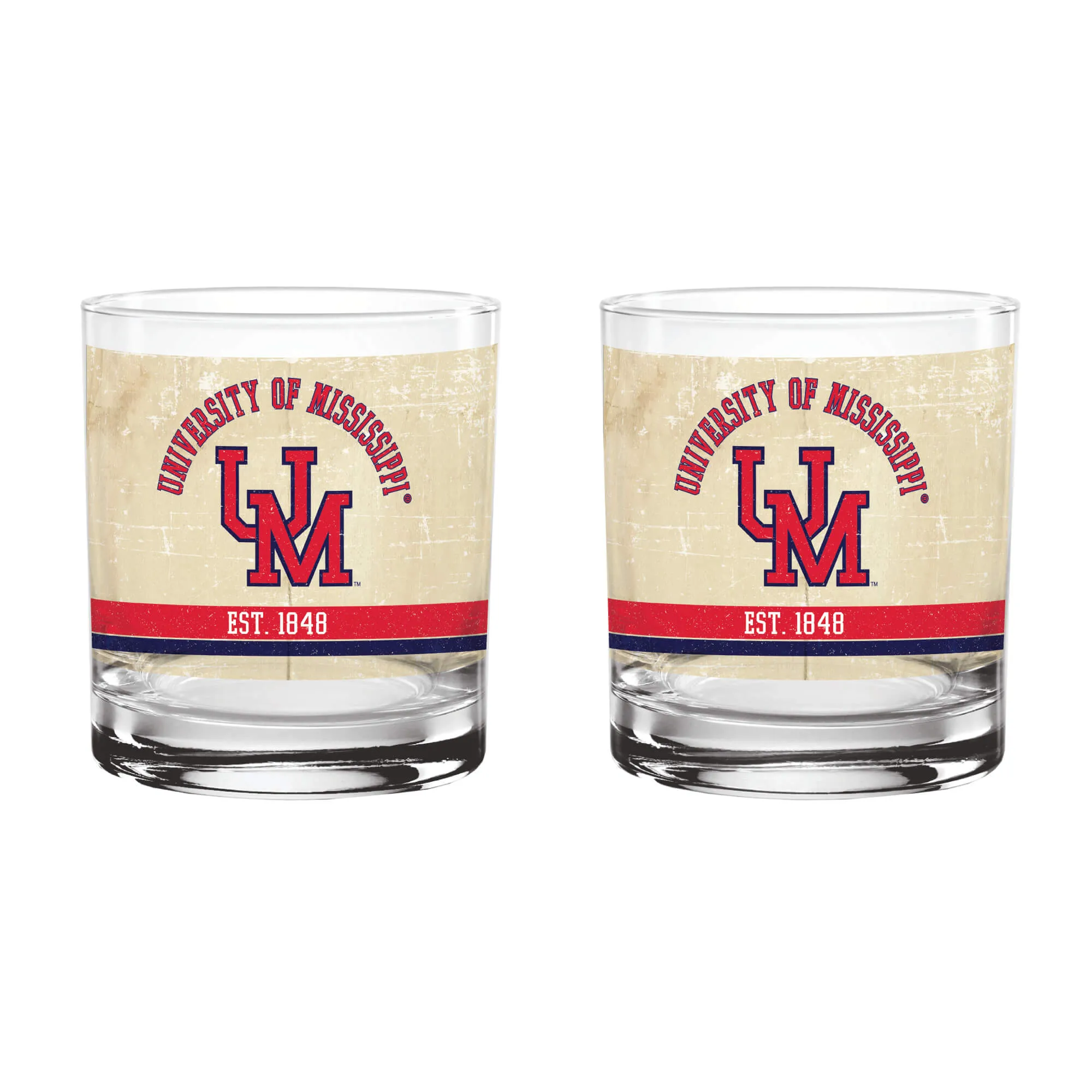 8uOle-Miss-Rebels-Set-of-2-College-Vault-Tan-Retro-14oz-Rocks-Glasses