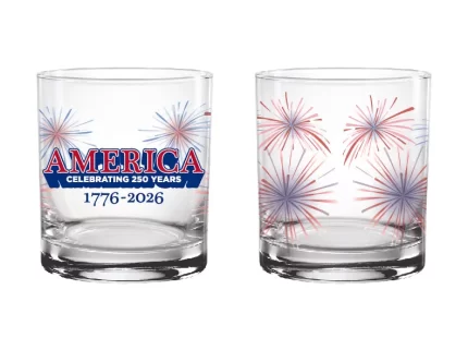 Set of 2 America Fireworks 14oz Rocks Glasses