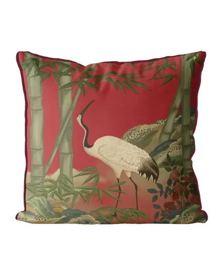 Crane Garden 4 Cushion / Throw Pillow