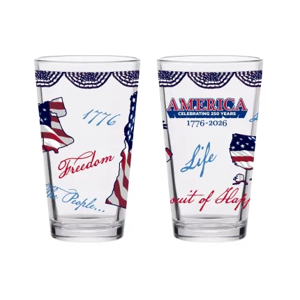 Set of 2 America Collage 16oz Pints