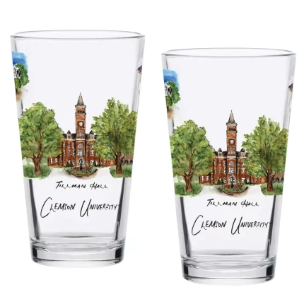 16oz Clemson Tigers 2-Pack Pint Set by Laura Wilcox