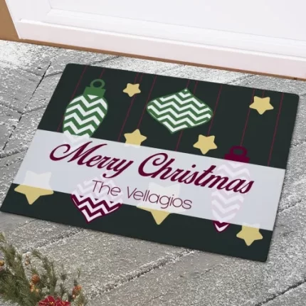 Christmas Ornament Personalized Doormat - Custom Holiday Entry Mat