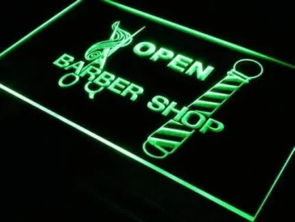 Open Barber Shop LED Light Sign