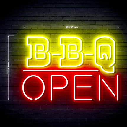 Open BBQ Ultra-Bright LED Sign with Remote (Neon-Style, LED Technology)