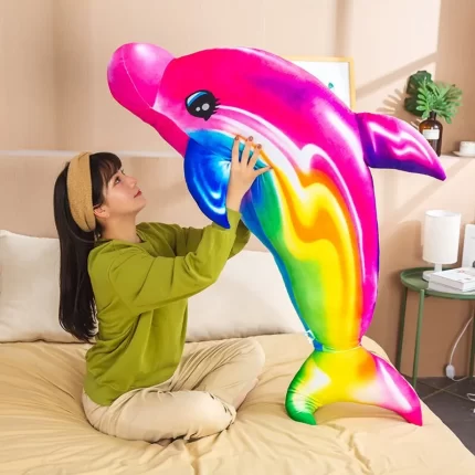 Dolphin Stuffed Animal Unique Big Colorful Plush Toy