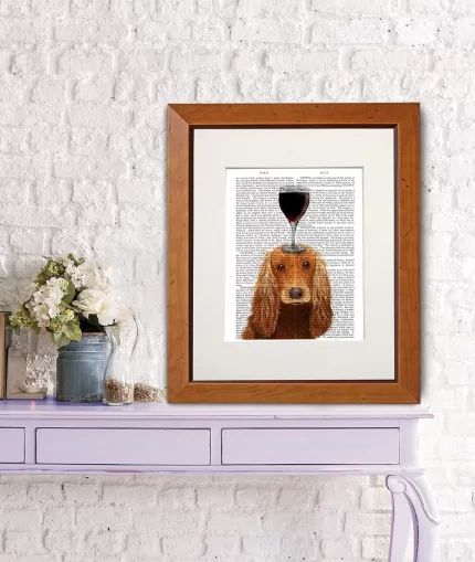 Cocker Spaniel, Dog Au Vin, Book Print, Dog Art Print, Wall Art