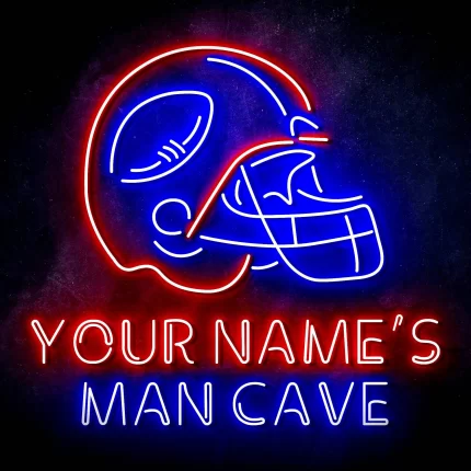 Custom Ultra-Bright Helmet Football Man Cave LED Sign with Remote (Neon-Style, LED Technology)